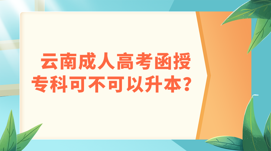 云南成人高考函授專科可不可以升本？